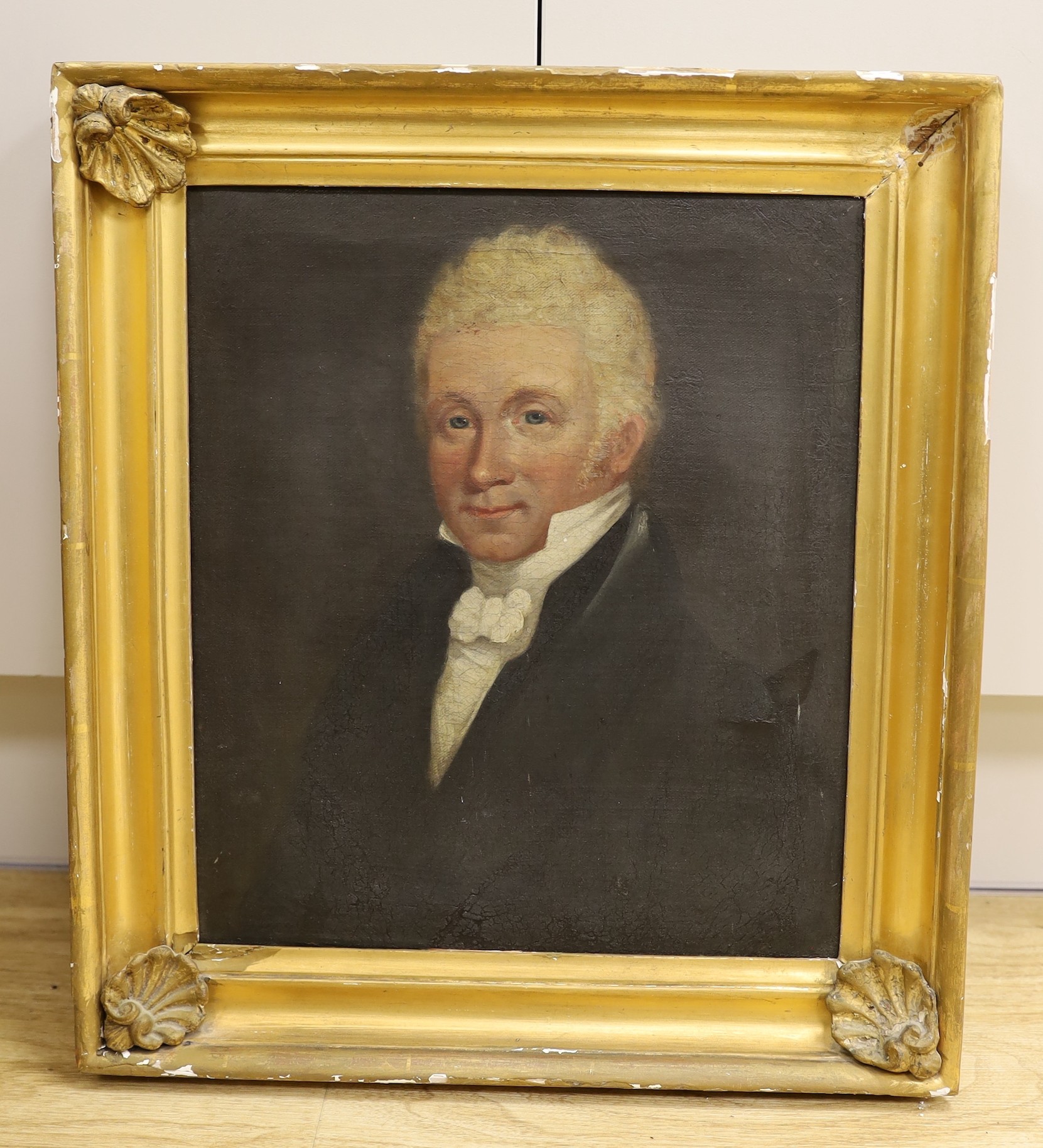 Early 19th century English School, oil on canvas, Portrait of a gentleman, 34 x 29cm